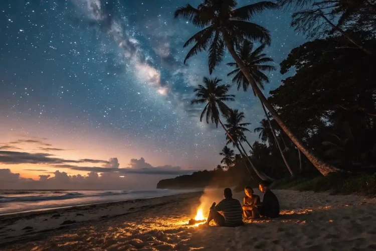 Night Time Beach in Mentawai Island Tour