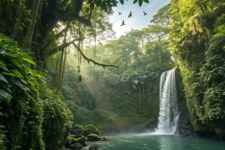 waterfall in mentawai island tour
